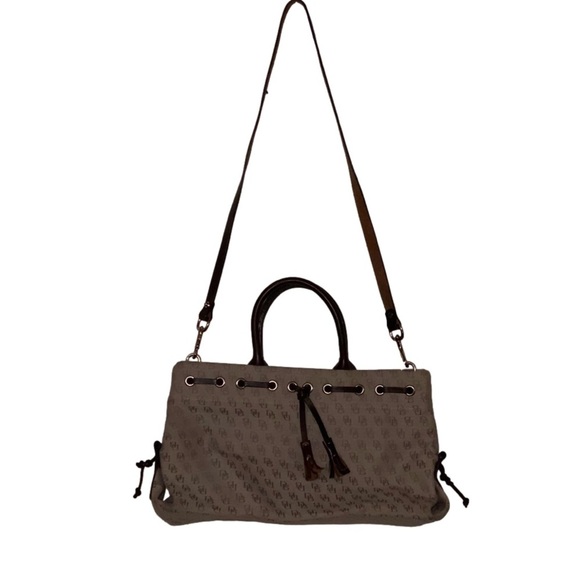 Dooney & Bourke Vintage Monogram Signature Logo Tassel Tote Satchel Bag - Picture 1 of 11